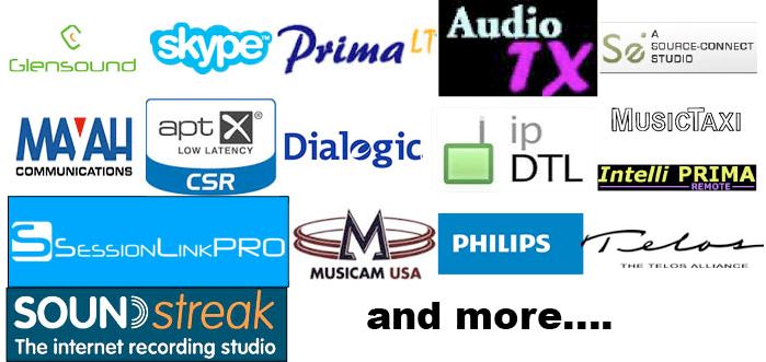 CDQ Prima, Telos Zephyr, Glensound, APTx, Dialog, Philips, Music Taxi , Source connect now, ipdtl, source connect, audiotx , aptx, skype, Session Link Pro, Soundstreak